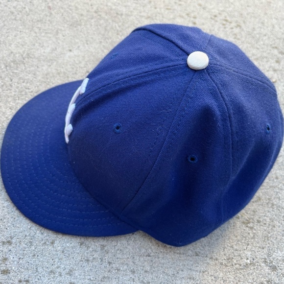 Los Angeles Dodgers Men's New Era 59Fifty Blue Fitted Cap 7 5/8 MLB Baseball LA - Picture 6 of 14